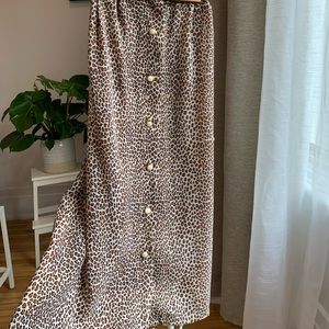 Vintage - Leopard Print Long Skirt